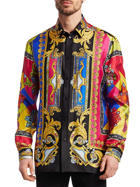 men versace silk shirt|versace men silk shirt sale.